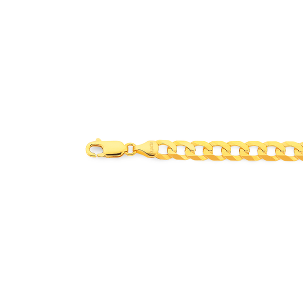 9ct 22cm Solid Bevelled Curb Bracelet