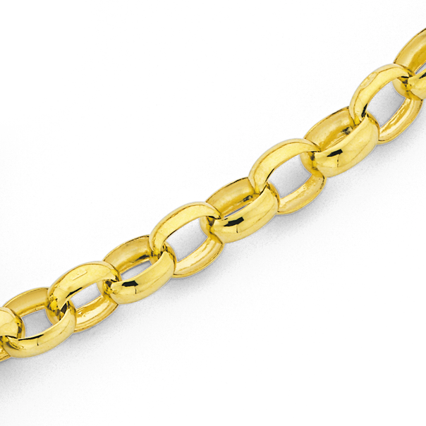 9ct 45cm Oval Belcher Chain with Bolt Ring