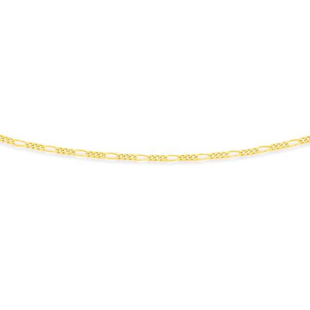 9ct 50cm Solid Figaro 3+1 Chain
