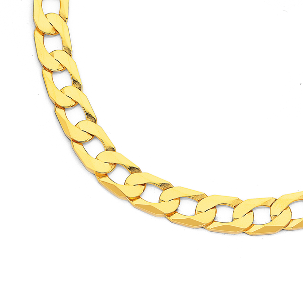 9ct 50cm Solid Flat Bevelled Curb Chain