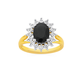 9ct Black Sapphire & Diamond Ring TDW=.10ct