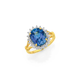 9ct Created Ceylon Sapphire & Diamond Ring
