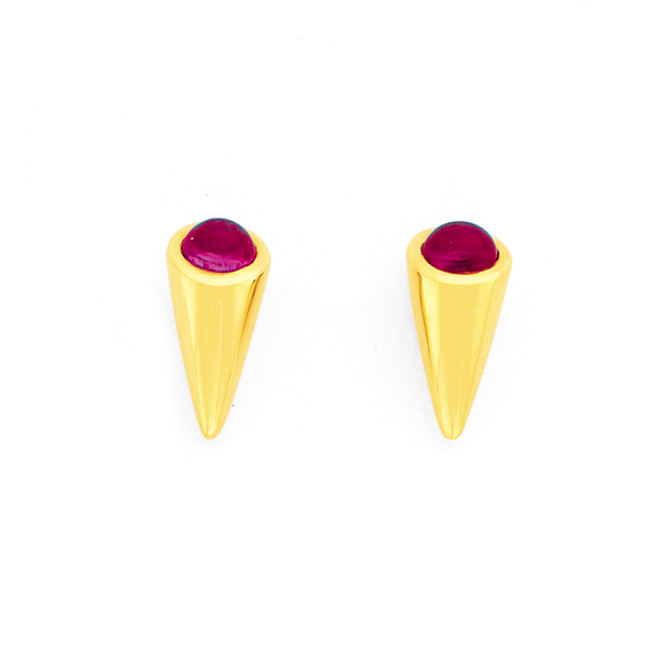 9ct Created Ruby Cone Studs
