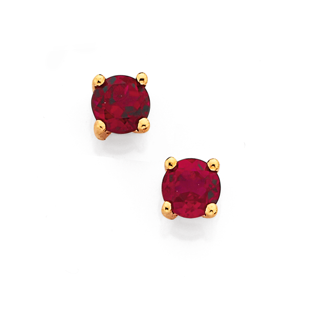 9ct Created Ruby Studs