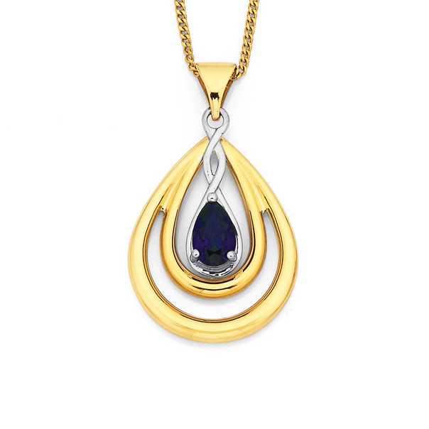 9ct Created Sapphire Pendant