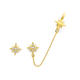 9ct Cubic Zirconia Star Studs with One Star Earcuff