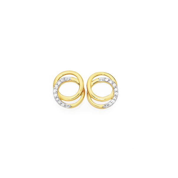 9ct Diamond Circle Earrings TDW=.10ct