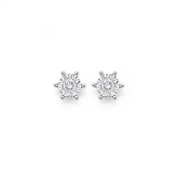 9ct Diamond Earrings TDW=.10ct