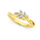 9ct, Diamond Set Leaf Ring