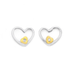 9ct Double Heart Diamond Earrings