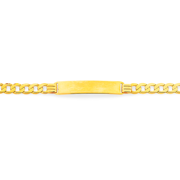 9ct Gold 21cm Solid Curb I.D. Bracelet