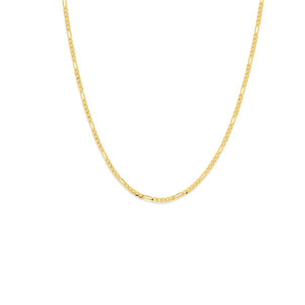 9ct Gold 45cm Solid Figaro 5+1 Chain