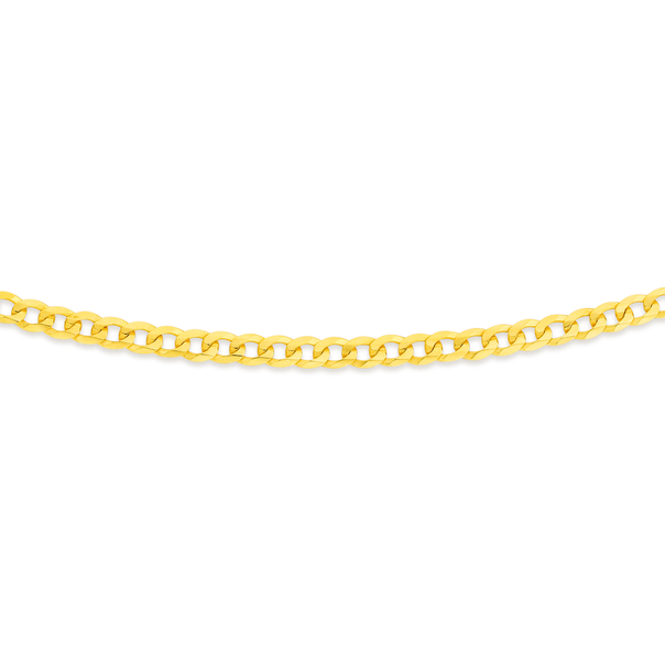 9ct Gold 50cm Solid Flat Curb Chain