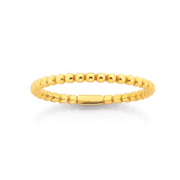 9ct Gold Beaded Stacker Ring