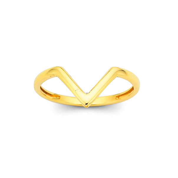 9ct Gold Chevron 'V'  Ring