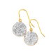9ct Gold On Silver Crystal Disc Earrings