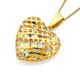 9ct Gold on Silver Two Tone Lattice Heart Pendant
