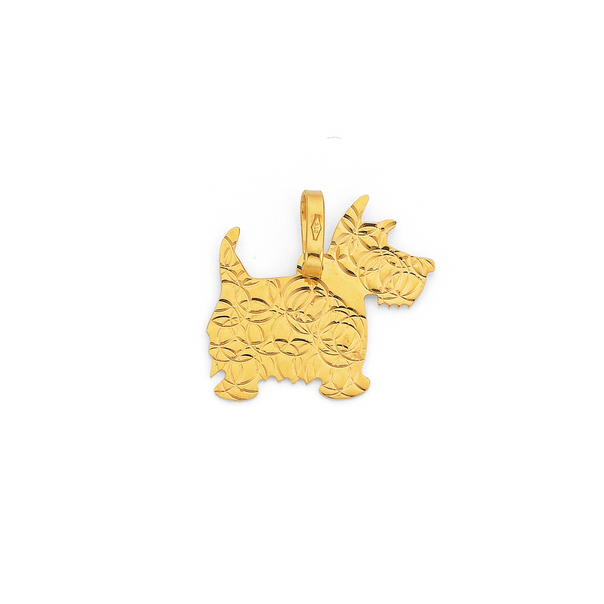 9ct Gold Scottie Dog Silhouette Pendant