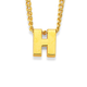 9ct Gold Small Block Initial H Slider