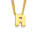 9ct Gold Small Block Initial R Slider