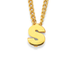 9ct Gold Small Block Initial S Slider