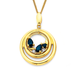 9ct Gold Synthetic Sapphire & Diamond Pendant