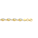 9ct Gold Two Tone 19cm Hollow Wave Link Bracelet