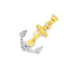 9ct Gold Two Tone Anchor with Rope Pendant