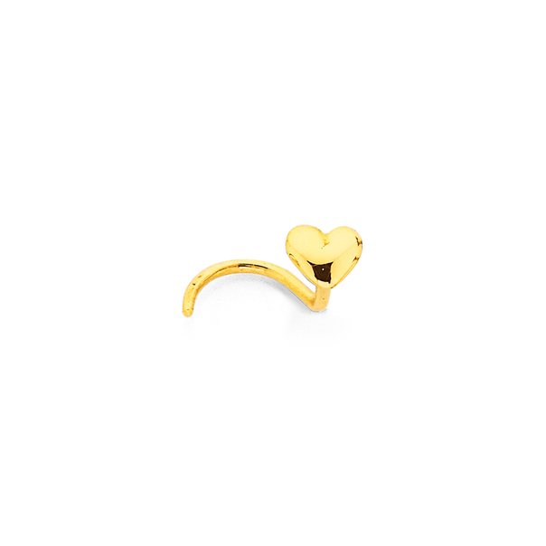 9ct Heart Nose Stud