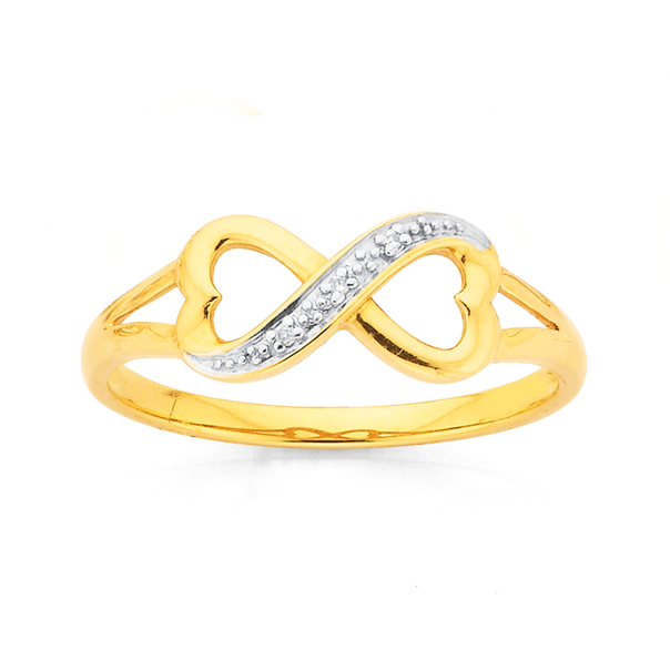9ct Infinity Diamond Ring