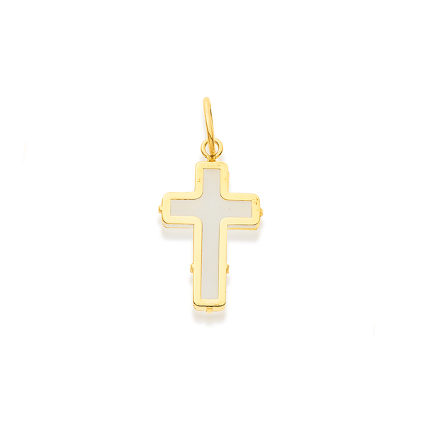 9ct Mother of Pearl Cross Charm