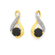 9ct Onyx & Diamond Twist Earrings