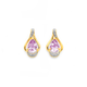 9ct Pink Amethyst & Diamond Stud Earrings