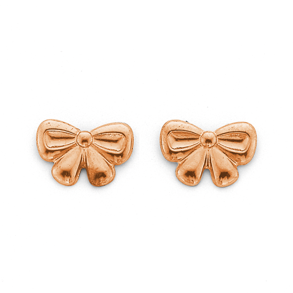 9ct Rose Gold Bow Studs