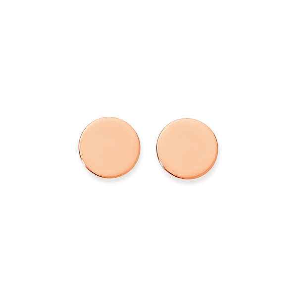 9ct Rose Gold Disc Stud Earrings