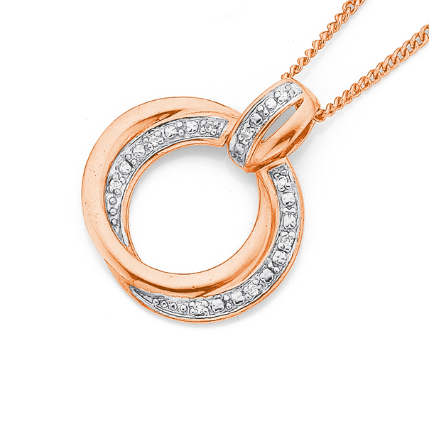 9ct Rose Gold Double Circle Pendant