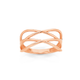 9ct Rose Gold Double Cross Ring