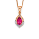 9ct Rose Gold Mystic Pink Topaz & Diamond Pendant