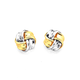 9ct & Sterling Silver Two Tone Knot Studs