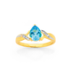 9ct Swiss Blue Topaz and Diamond Ring