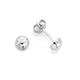 9ct White Gold 4mm Diamond-cut Dome Stud Earrings