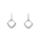 9ct White Gold Open Square Diamond Earrings