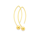 9ct Wishbone Ball Drop Earrings