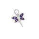 Amethyst Dragonfly Charm in Sterling Silver