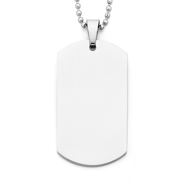 Chisel Stainless Dog Tag Pendant with Ball Chain