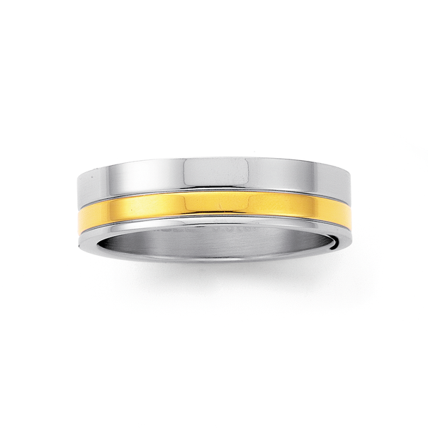 Chisel Stainless Steel Gold Tone Ring