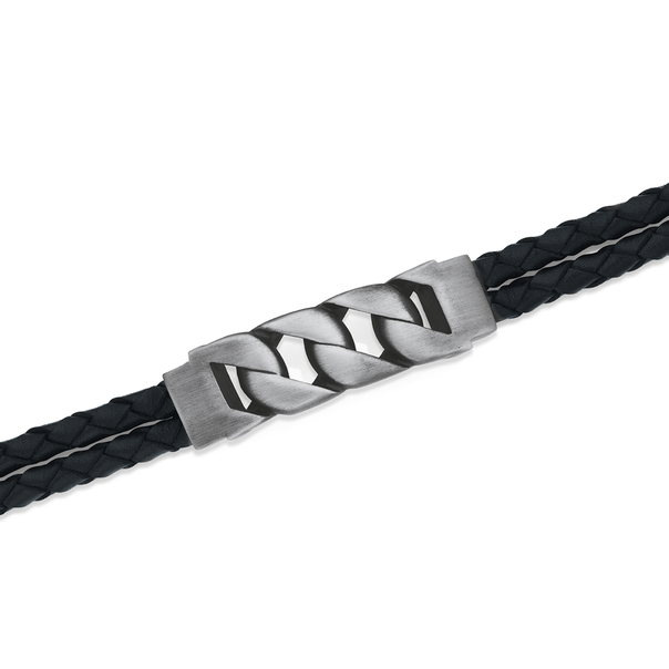 Chisel Stainless Steel & Leather Bracelet