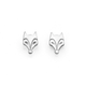 Fox Face Stud Earrings in Sterling Silver