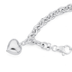 Silver Belcher Bracelet with Puff Heart