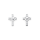 Silver Cubic Zirconia Cross Studs